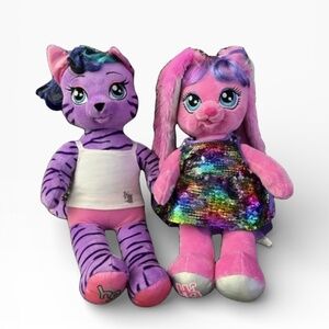 Build A Bear Honey Girls Bundle Risa Rabbit & Teegan Tiger 18” Plush